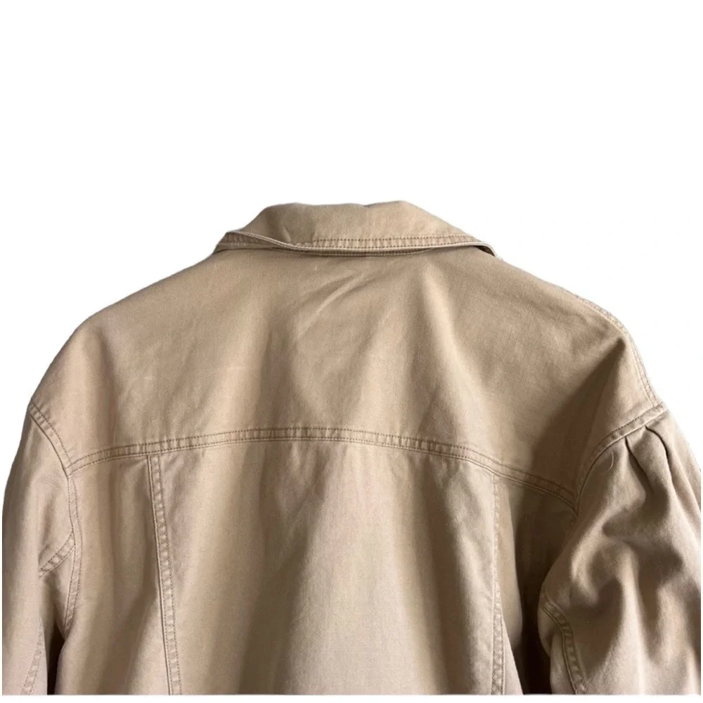 MADEWELL Pleat-Sleeve Military Jacket in Tan Size XS